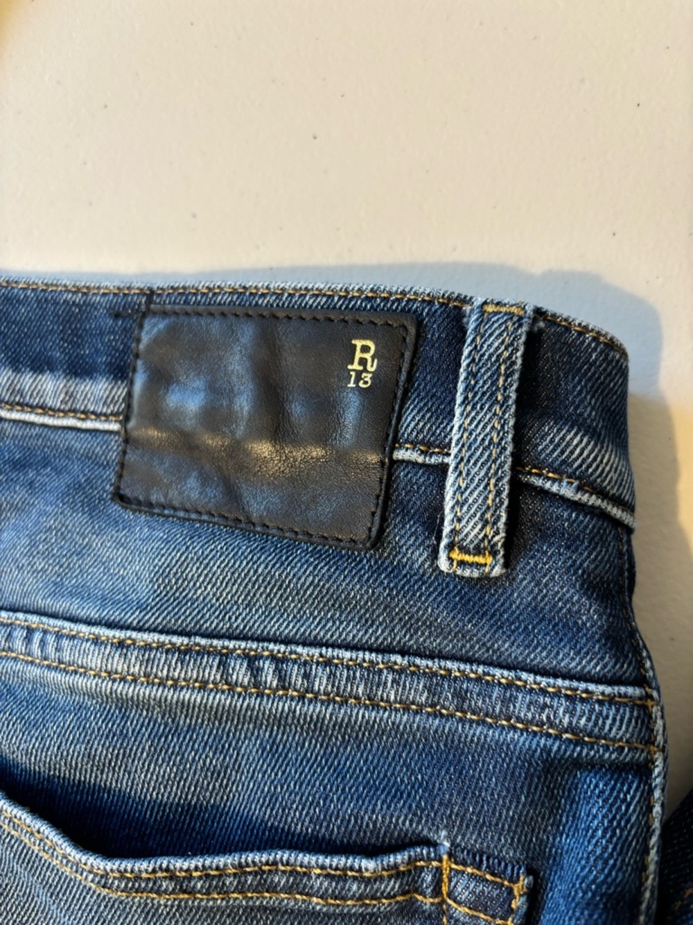 R13 Jane Jeans Size 29 Ankle Dark Denim Elevated Basic Distressed Quiet Luxury - Picture 7 of 17